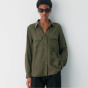 Babaton Olive Button Down Shirt